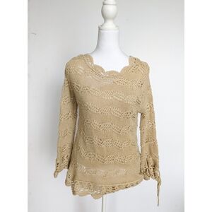 Vintage 90s Joseph A Crochet Top Size Large